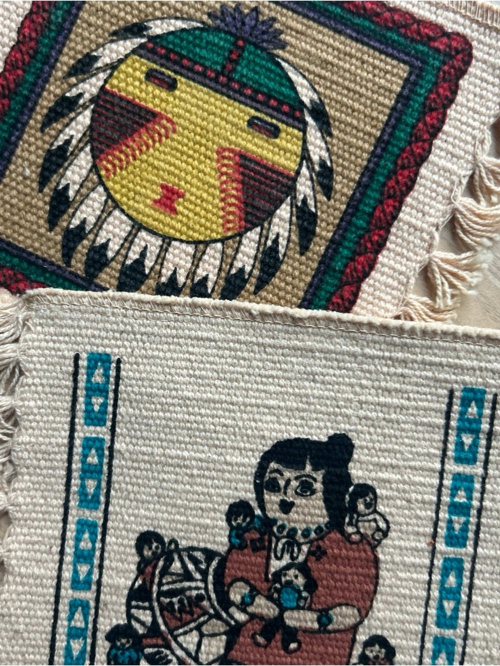 Handwoven Southwestern-Inspired Accent Coaster Trinket Clean Vintage 6x6